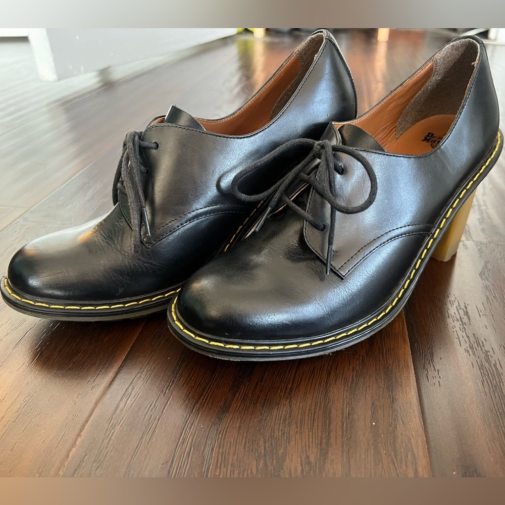 Dr. Martens Jinelle Heeled Black Oxfords, Lace-Up, Size U.S. 9 (Rare!)